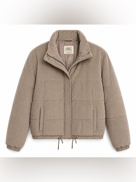 Ashley By 26 International Jackets & Blazers - NWT Ashley by 26 International puffy cropped jacket, tan, women’s size Large.